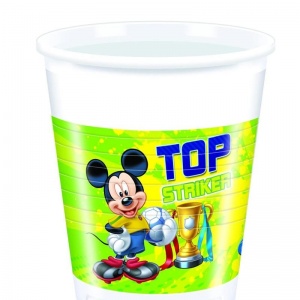 Mickey Mouse Futbol Plastik Parti Bardağı 8 Adet