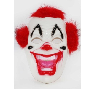 Halloween Killer palyaço Maskesi Plastik Kırmızı Saçlı Joker Maskesi