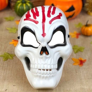 Cadılar Bayramı Kafası Kanlı İskelet Maskesi Halloween Kurukafa Maskesi
